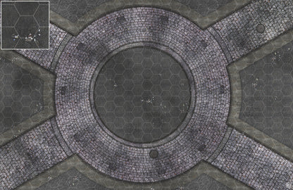 Mats by Mars: Victorian Alley (Circle) Tabletop Wargaming Play Mat