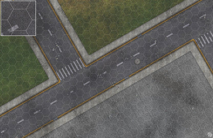 Park Avenue Intersection Urban Play Mat - Premium Tabletop Wargaming Surface by Mats by Mars
