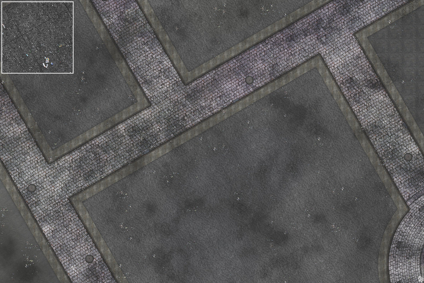 Mats by Mars: Victorian Alley (Bend Rd) Tabletop Wargaming Play Mat