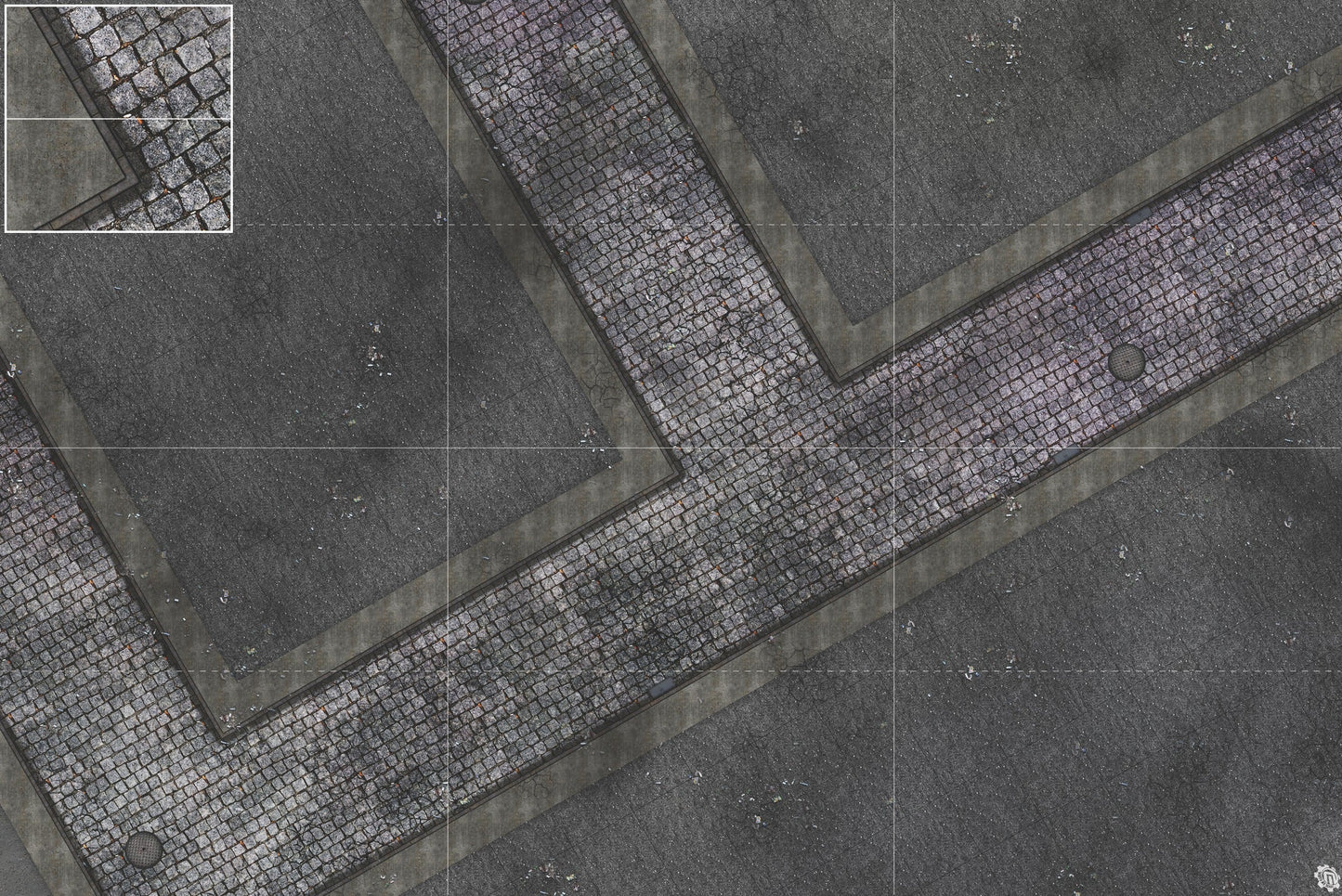 Mats by Mars: Victorian Alley (Bend Rd) Tabletop Wargaming Play Mat
