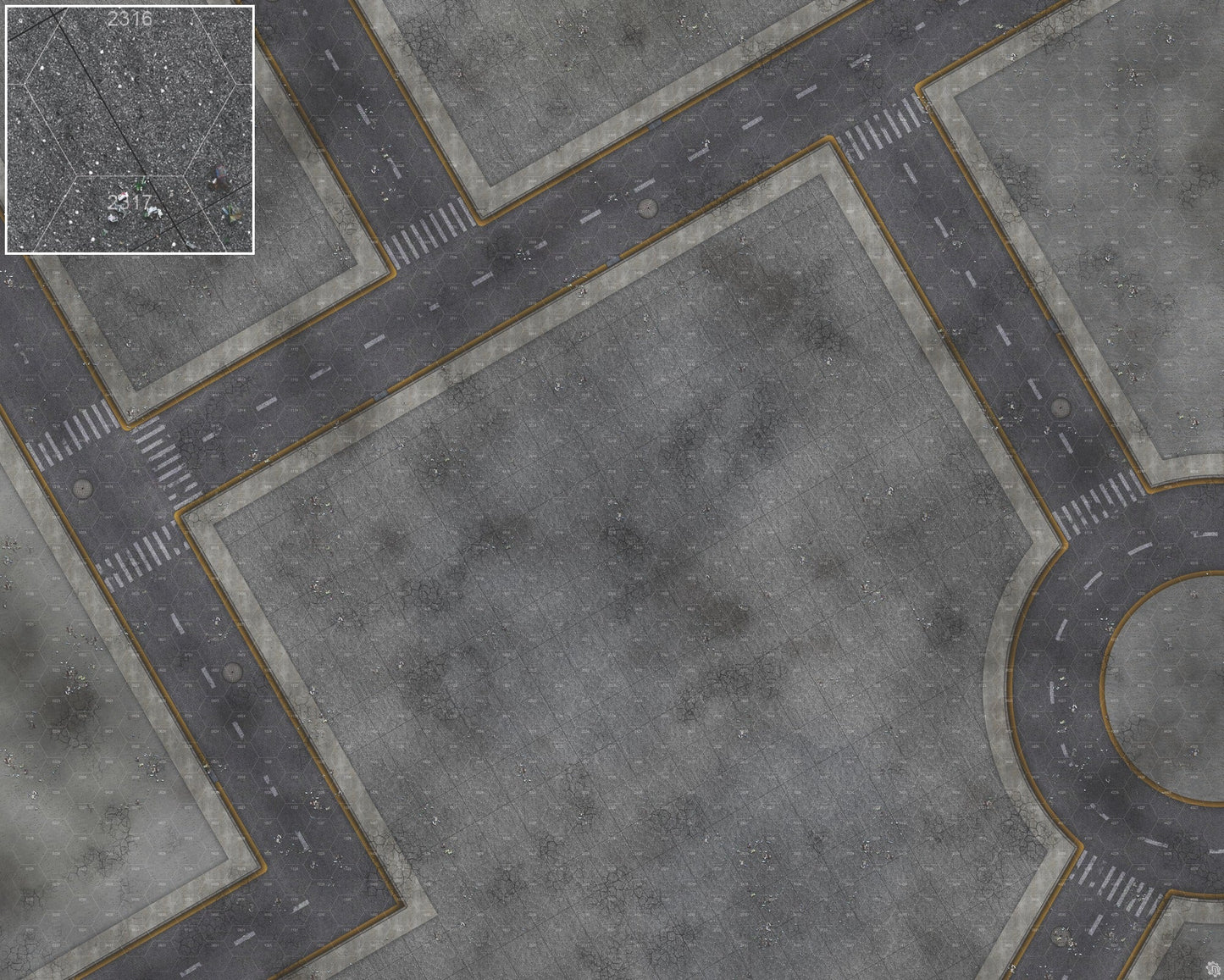 Mats by Mars: Crime Alley (Bend Rd) Tabletop Wargaming Play Mat