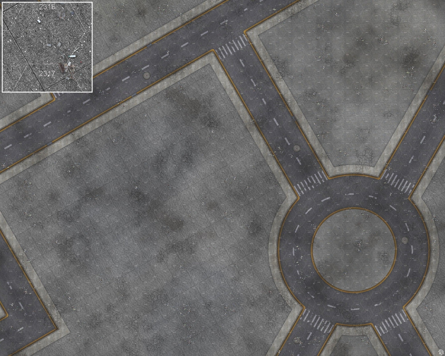 Mats by Mars: Crime Alley (Circle) Tabletop Wargaming Play Mat