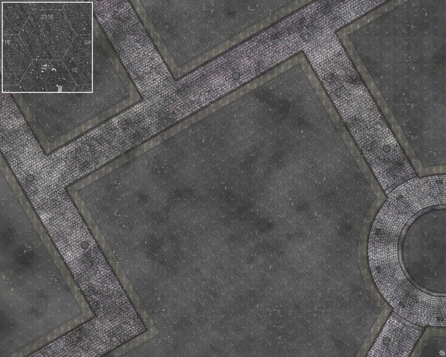 Mats by Mars: Victorian Alley (Bend Rd) Tabletop Wargaming Play Mat