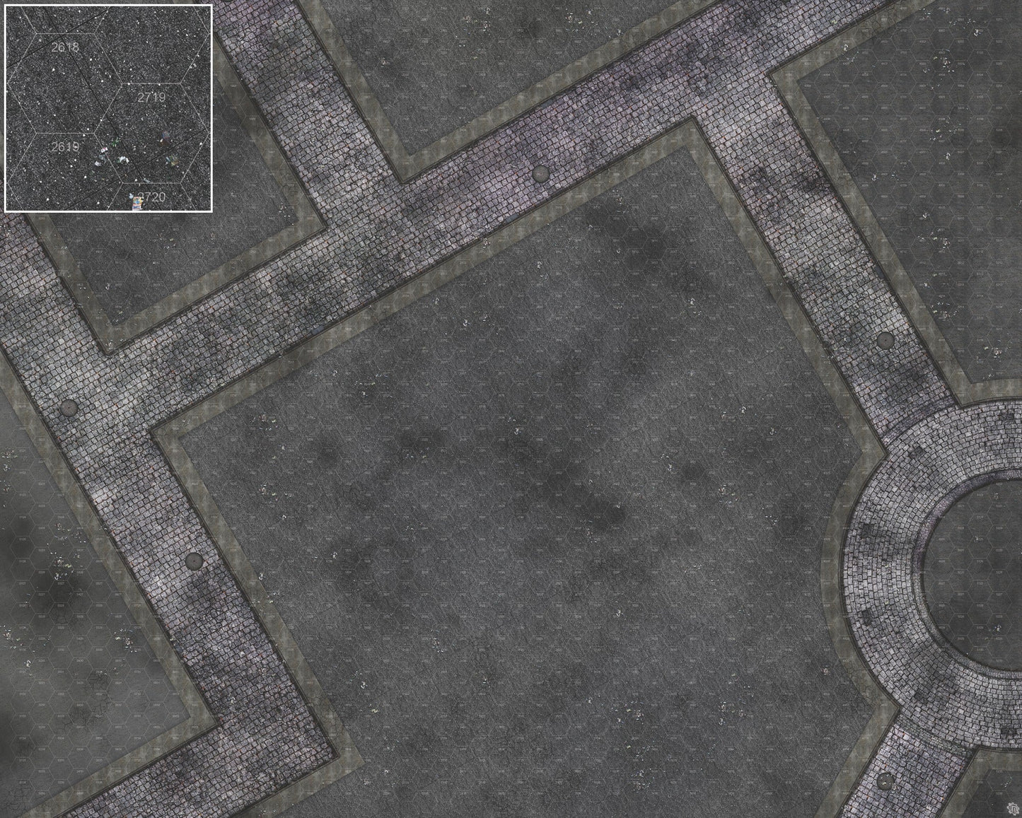 Mats by Mars: Victorian Alley (Bend Rd) Tabletop Wargaming Play Mat