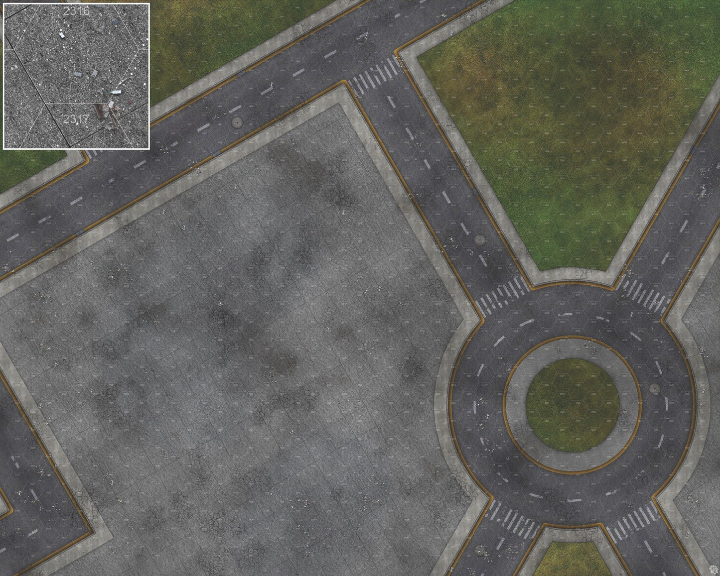 Mats by Mars: Park Avenue (Circle) Tabletop Wargaming Play Mat