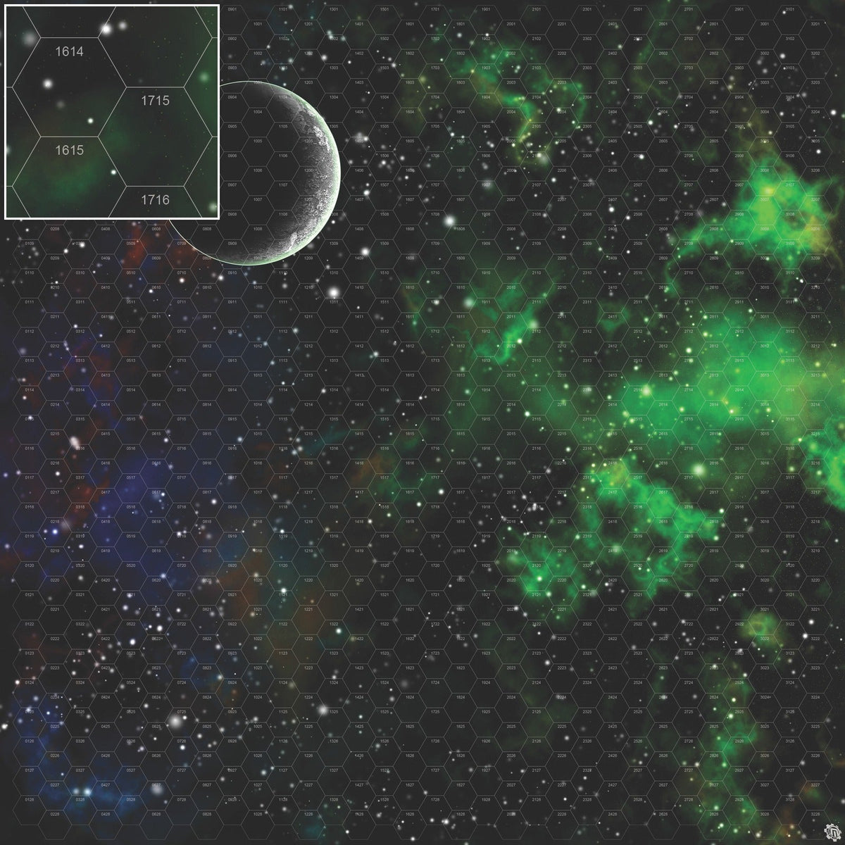 Mats by Mars: Emerald Cloud Tabletop Wargaming Space Play Mat