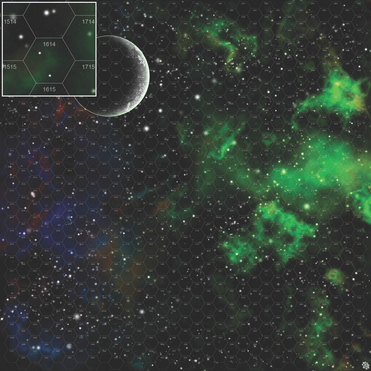 Mats by Mars: Emerald Cloud Tabletop Wargaming Space Play Mat