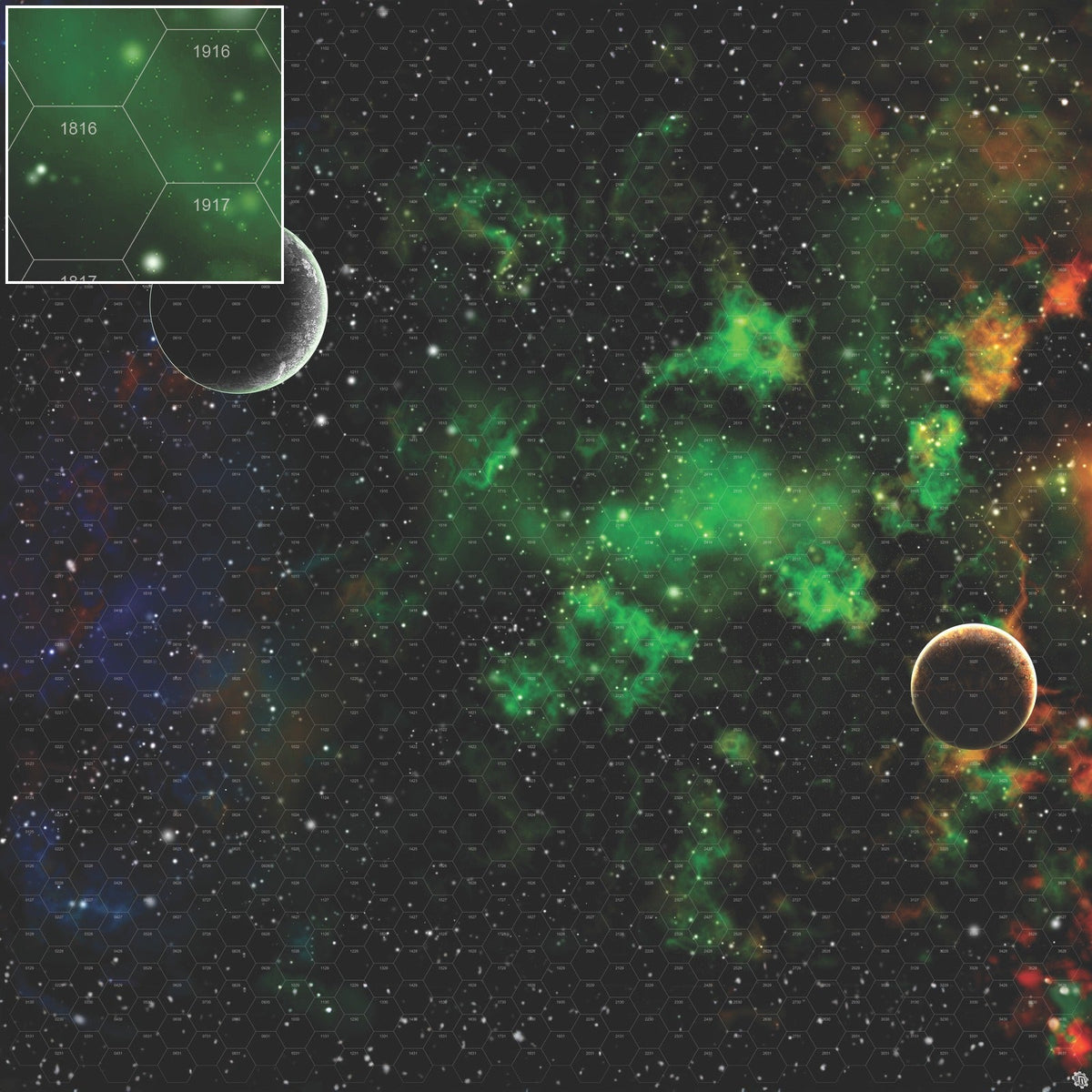 Mats by Mars: Emerald Cloud Tabletop Wargaming Space Play Mat