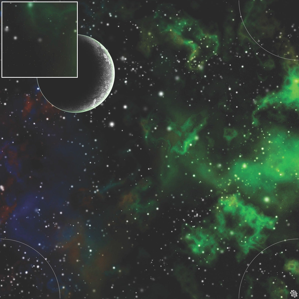 Mats by Mars: Emerald Cloud Tabletop Wargaming Space Play Mat