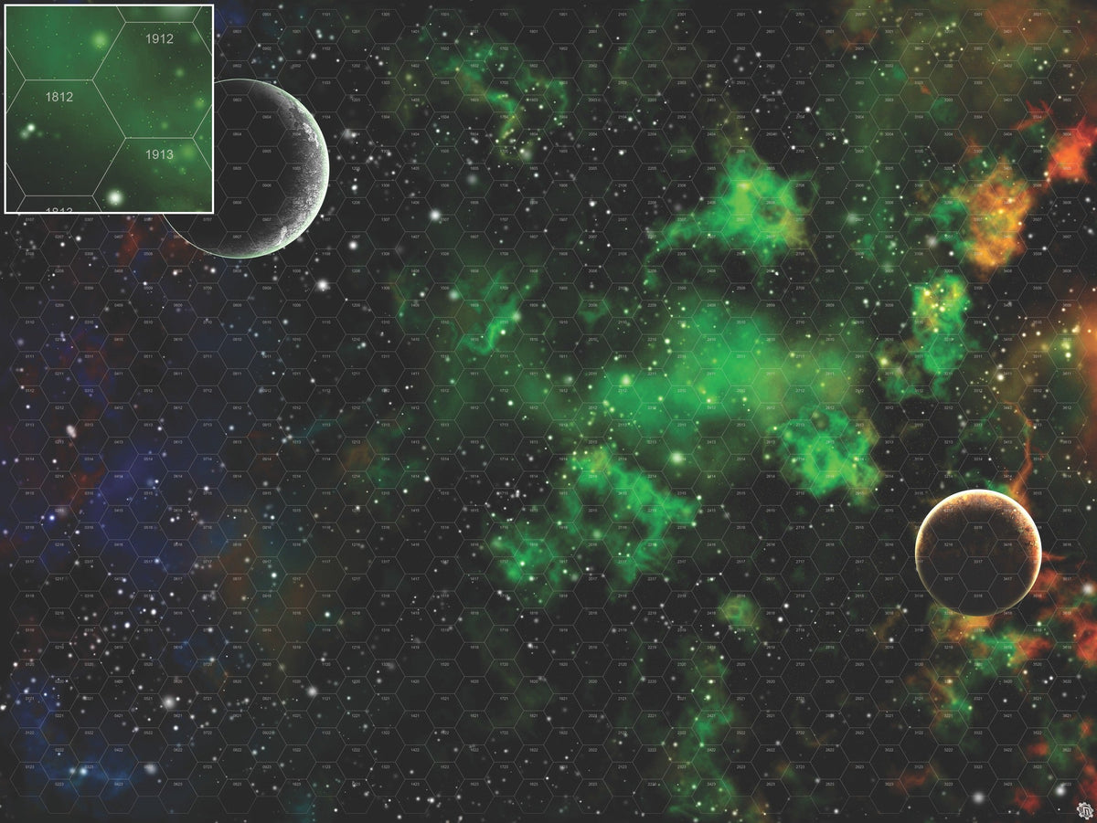 Mats by Mars: Emerald Cloud Tabletop Wargaming Space Play Mat