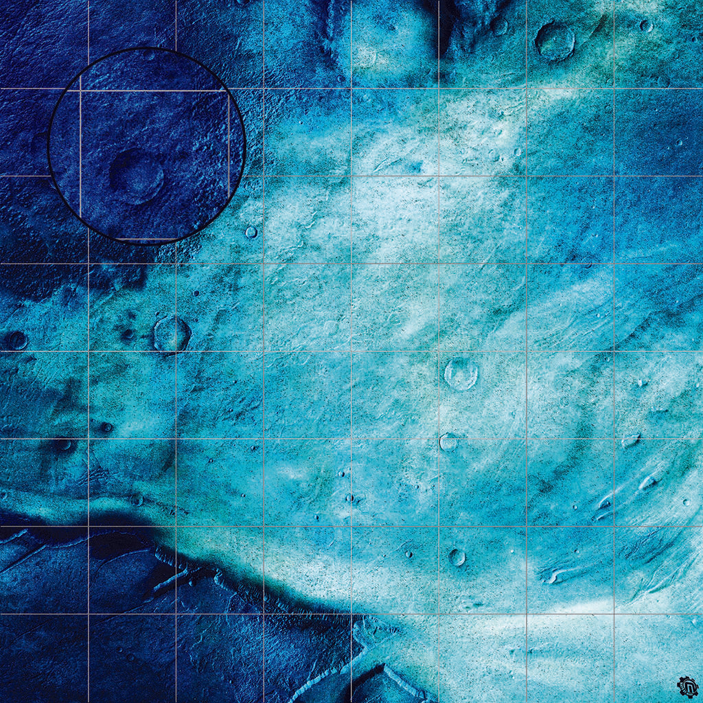 Rimecrust Frozen Tundra Play Mat - Premium Tabletop Wargaming Surface by Mats by Mars