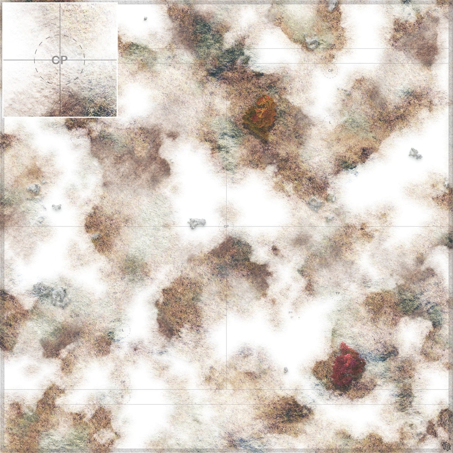 Mats by Mars: Snowy Tundra Tabletop Wargaming Play Mat