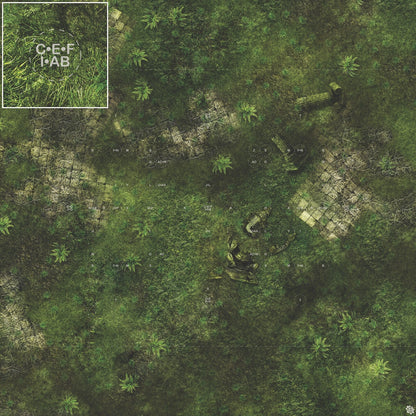 Mats by Mars: Forgotten Temple (Plaza) Tabletop Wargaming Play Mat