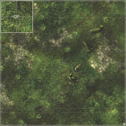 Mats by Mars: Forgotten Temple (Plaza) Tabletop Wargaming Play Mat