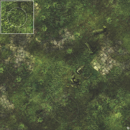 Mats by Mars: Forgotten Temple (Plaza) Tabletop Wargaming Play Mat