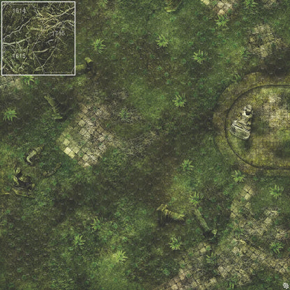 Mats by Mars: Forgotten Temple (Basin) Tabletop Wargaming Play Mat