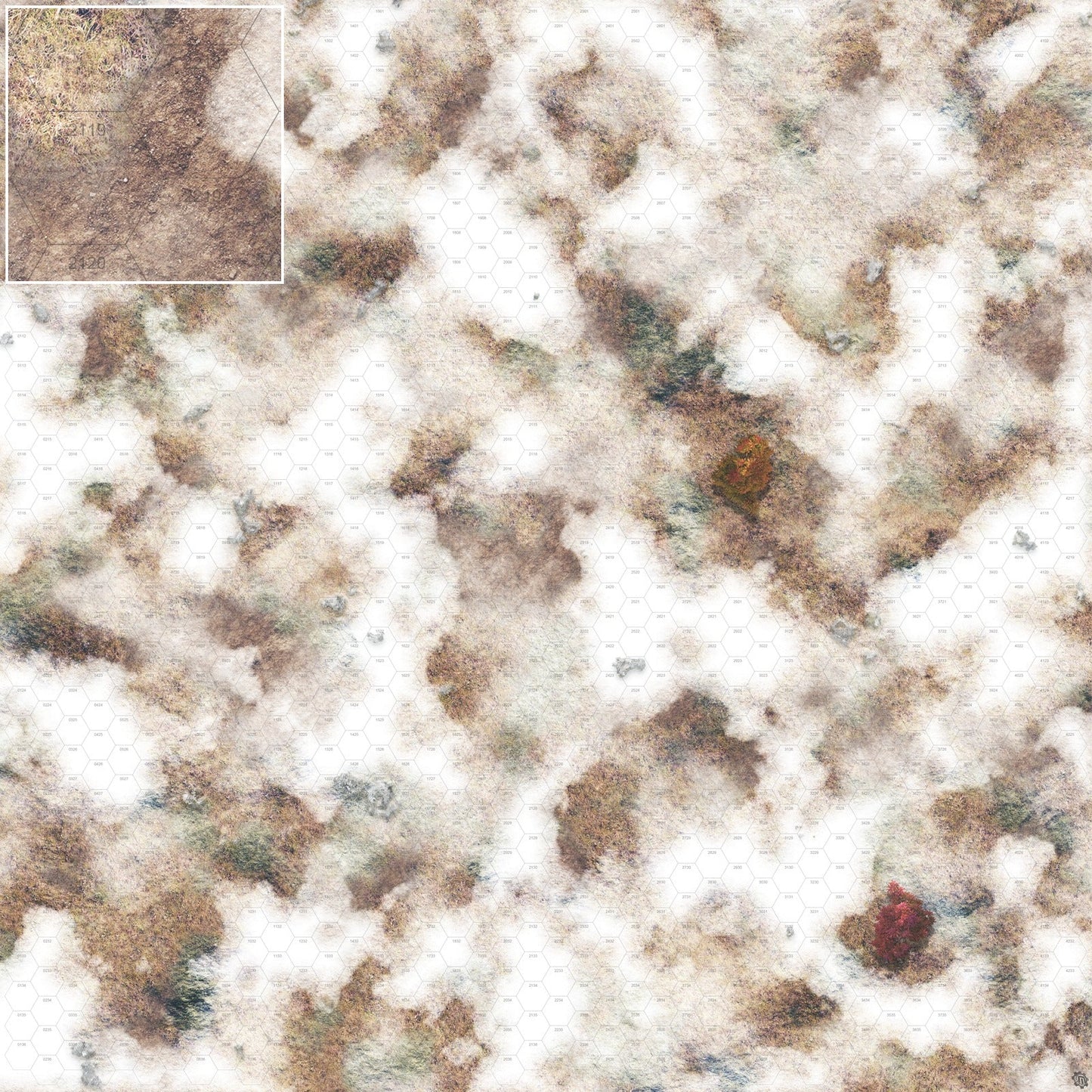 Mats by Mars: Snowy Tundra Tabletop Wargaming Play Mat