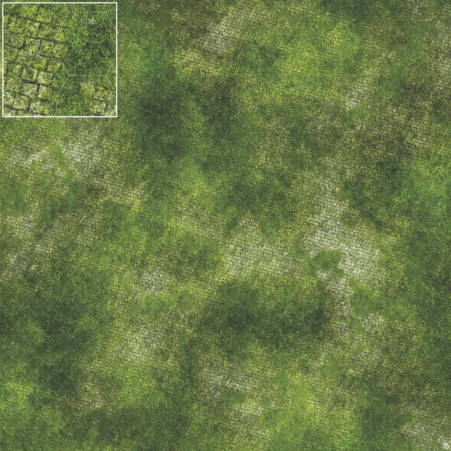 Mats by Mars: Overgrown Cobbles Tabletop Wargaming Play Mat