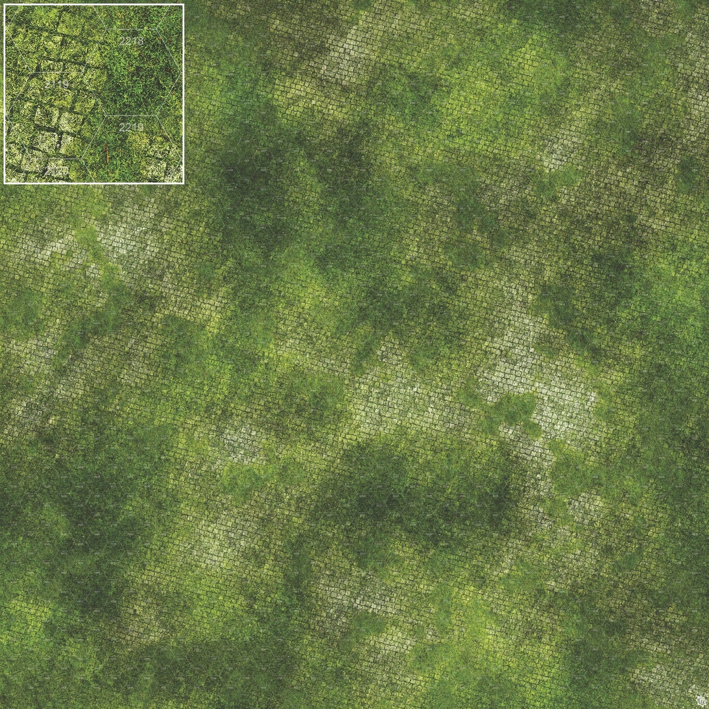 Mats by Mars: Overgrown Cobbles Tabletop Wargaming Play Mat