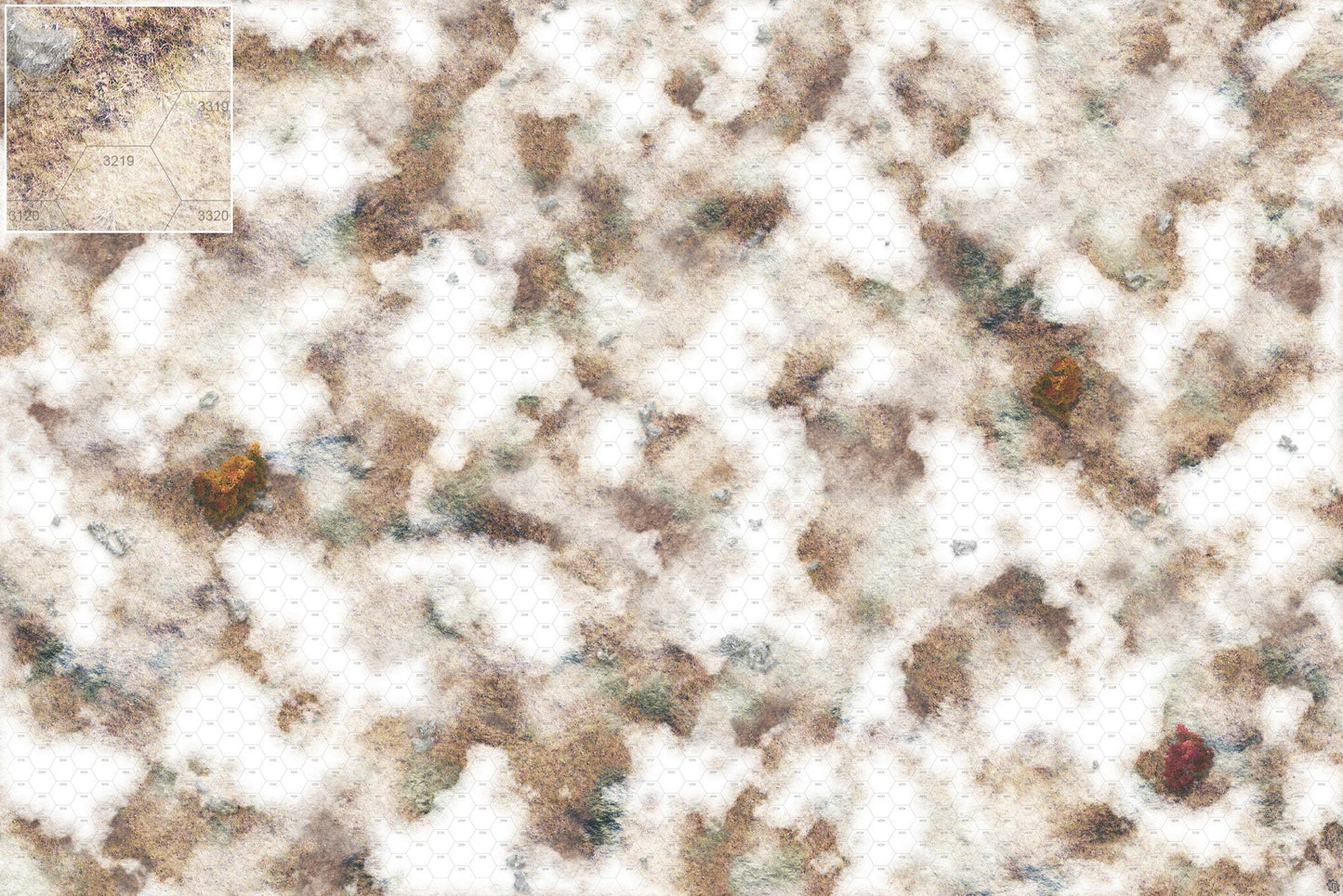 Mats by Mars: Snowy Tundra Tabletop Wargaming Play Mat