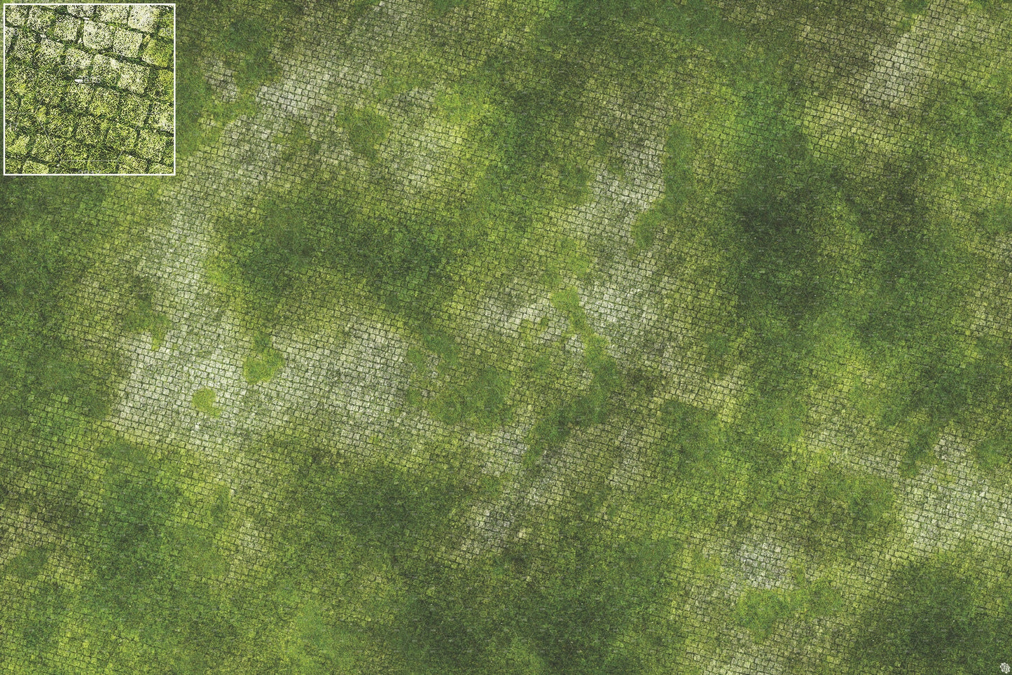 Mats by Mars: Overgrown Cobbles Tabletop Wargaming Play Mat