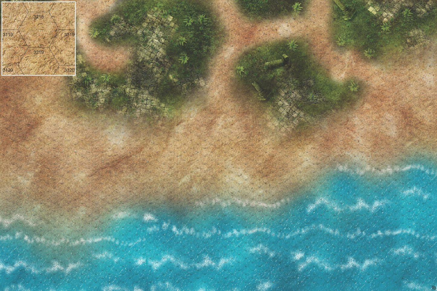Mats by Mars: Jungle Treasure Tabletop Wargaming Play Mat