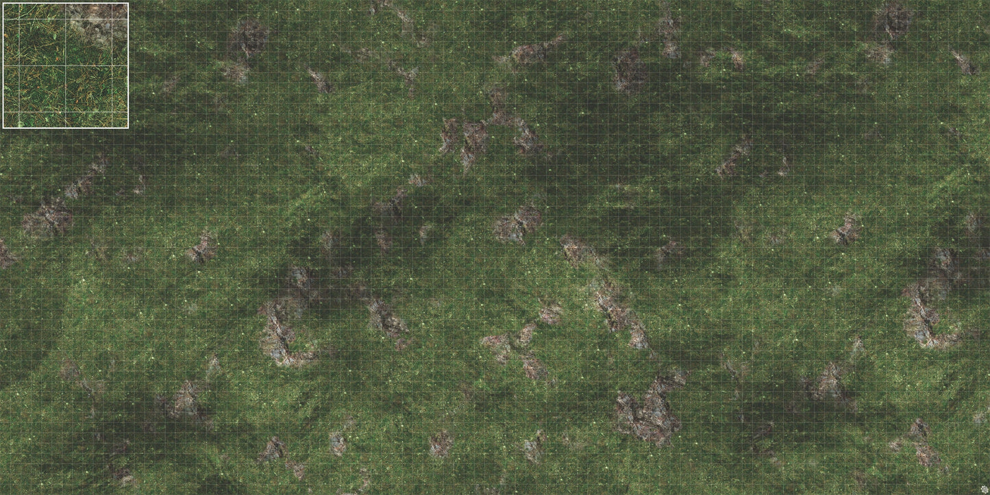 Mats by Mars: Green Hills Tabletop Wargaming Play Mat - Premium Gaming Surface