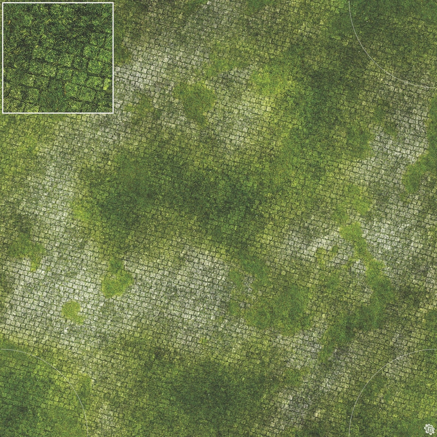 Mats by Mars: Overgrown Cobbles Tabletop Wargaming Play Mat