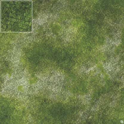 Mats by Mars: Overgrown Cobbles Tabletop Wargaming Play Mat