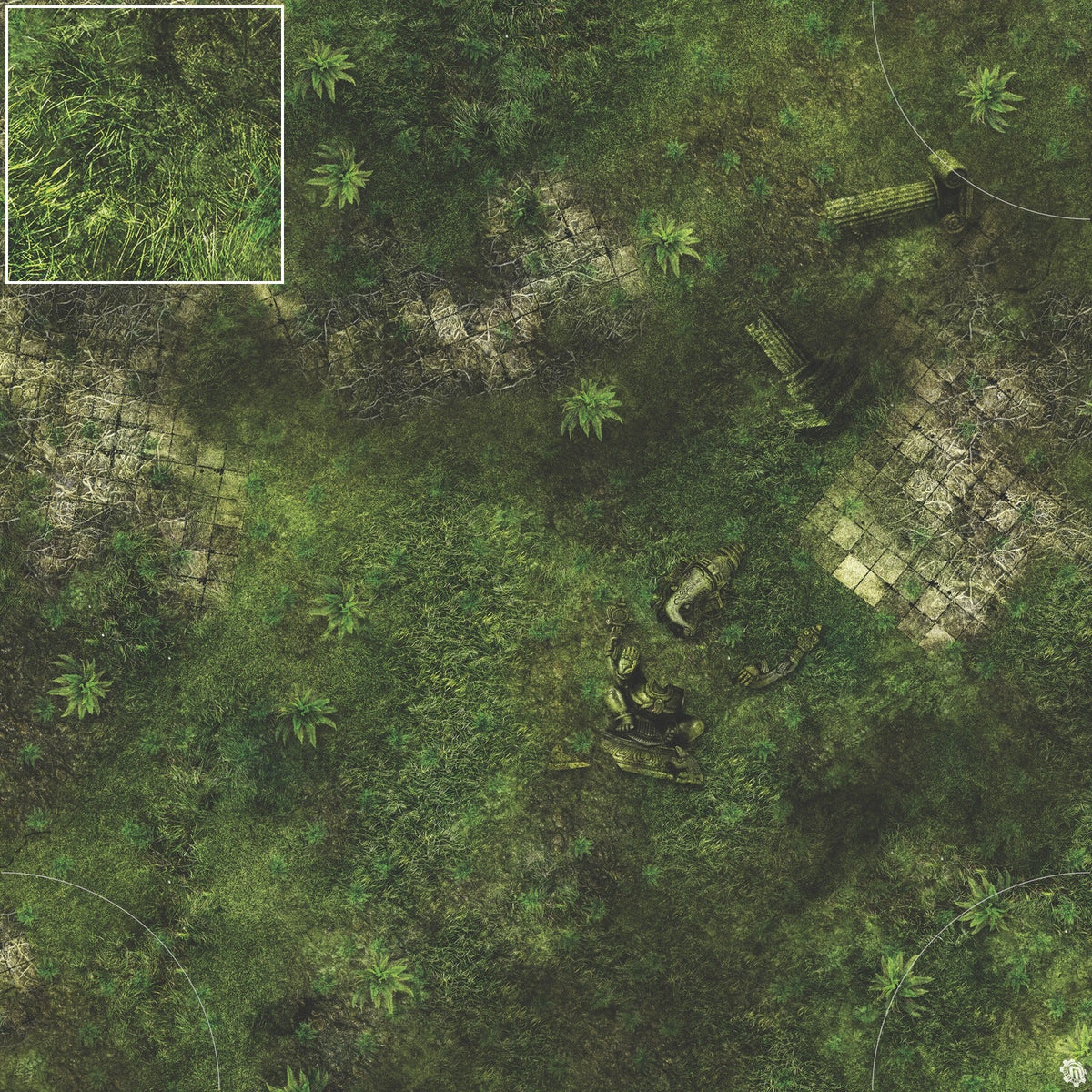Mats by Mars: Forgotten Temple (Plaza) Tabletop Wargaming Play Mat