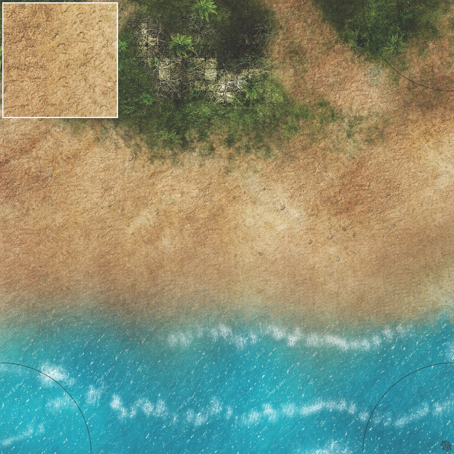 Mats by Mars: Jungle Treasure Tabletop Wargaming Play Mat