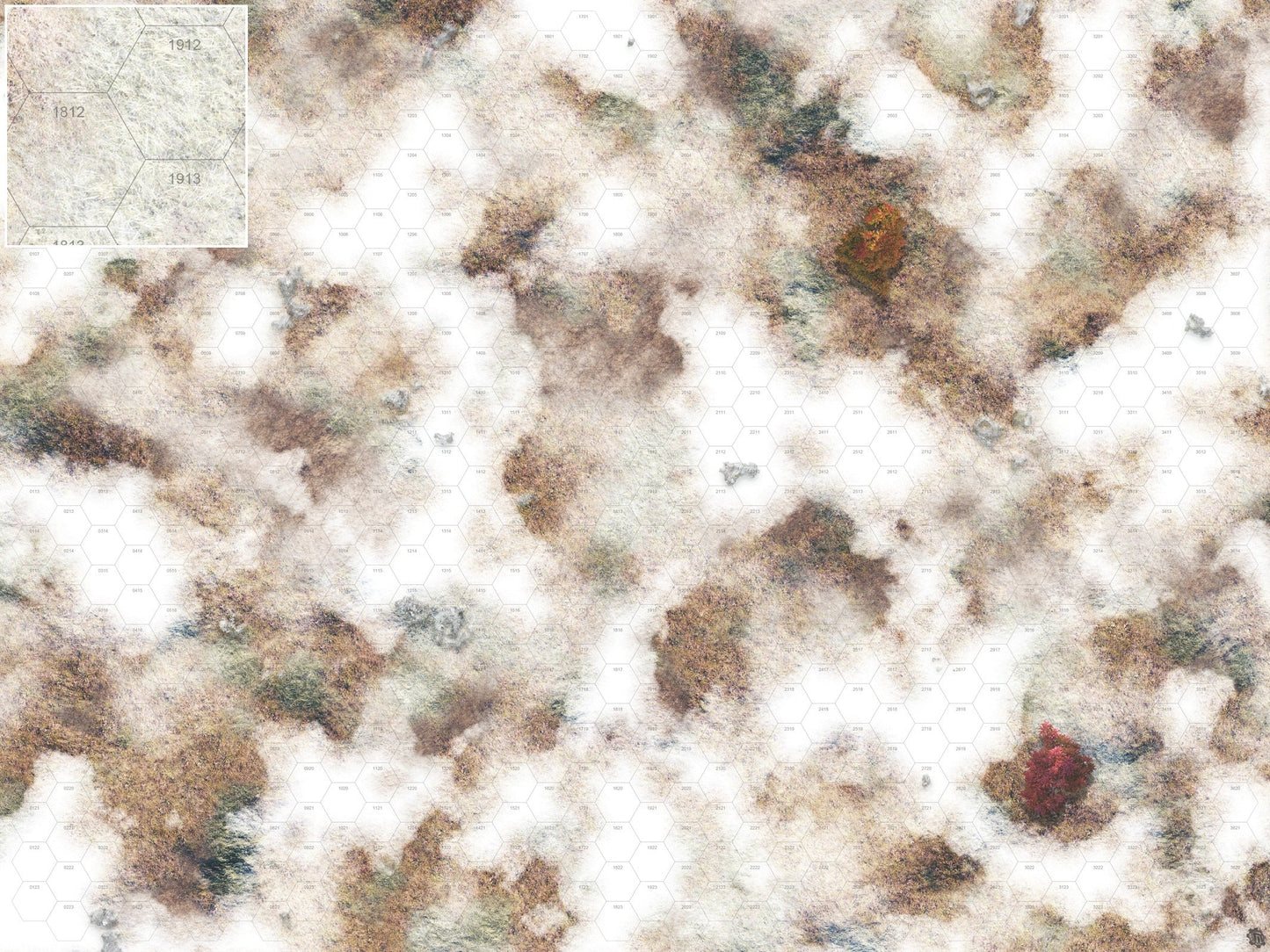 Mats by Mars: Snowy Tundra Tabletop Wargaming Play Mat