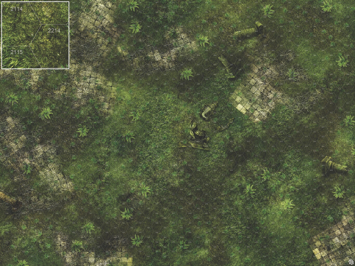 Mats by Mars: Forgotten Temple (Plaza) Tabletop Wargaming Play Mat