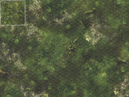 Mats by Mars: Forgotten Temple (Plaza) Tabletop Wargaming Play Mat