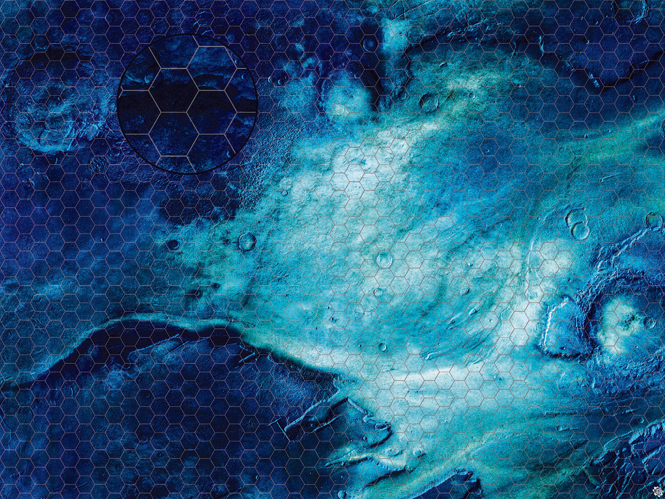 Rimecrust Frozen Tundra Play Mat - Premium Tabletop Wargaming Surface by Mats by Mars