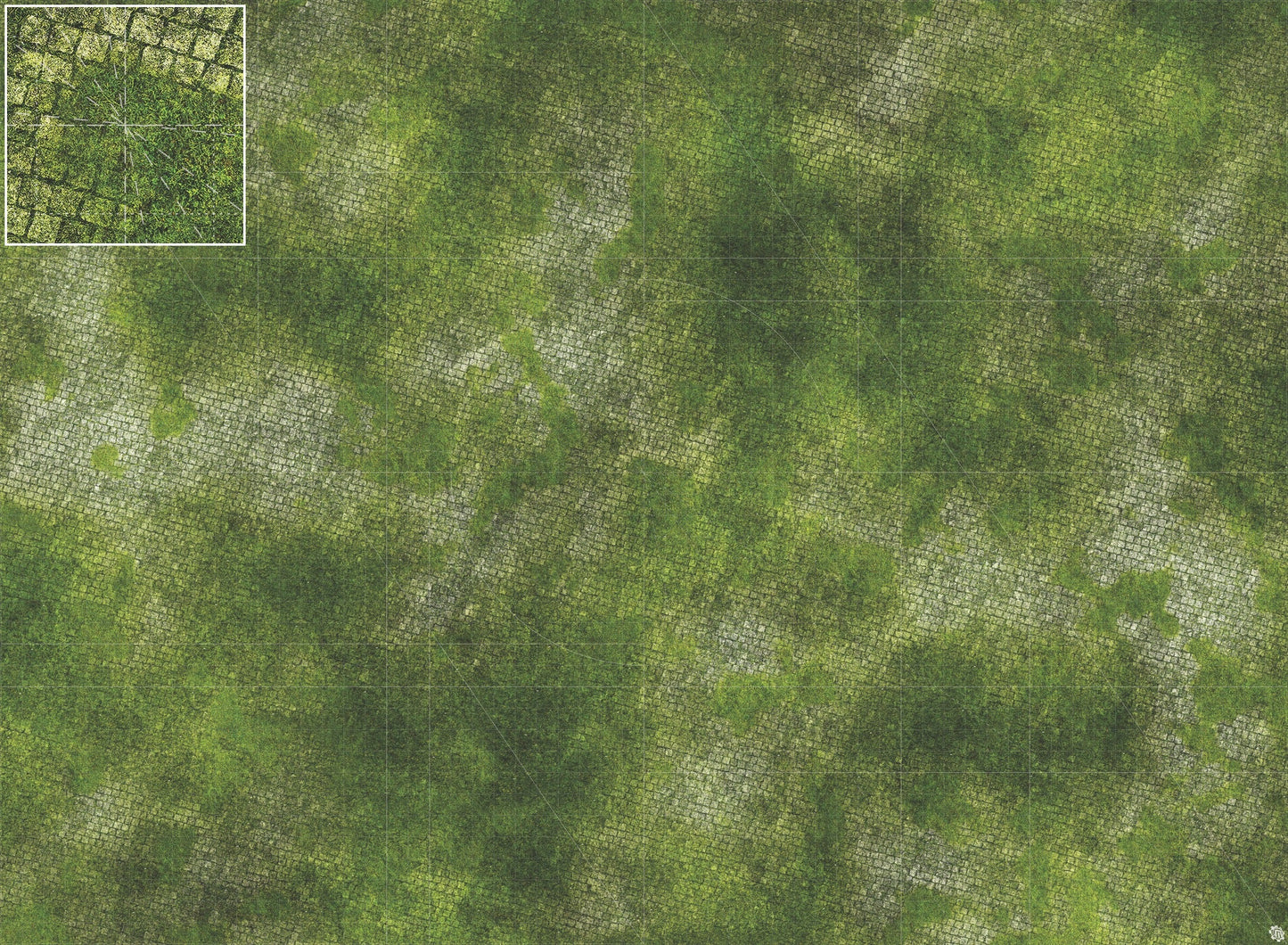 Mats by Mars: Overgrown Cobbles Tabletop Wargaming Play Mat