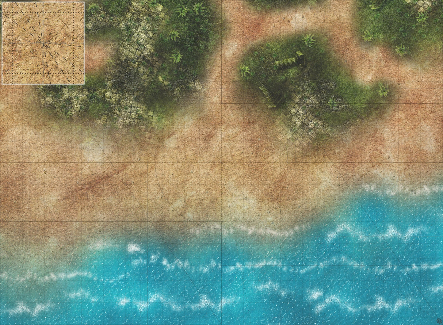 Mats by Mars: Jungle Treasure Tabletop Wargaming Play Mat