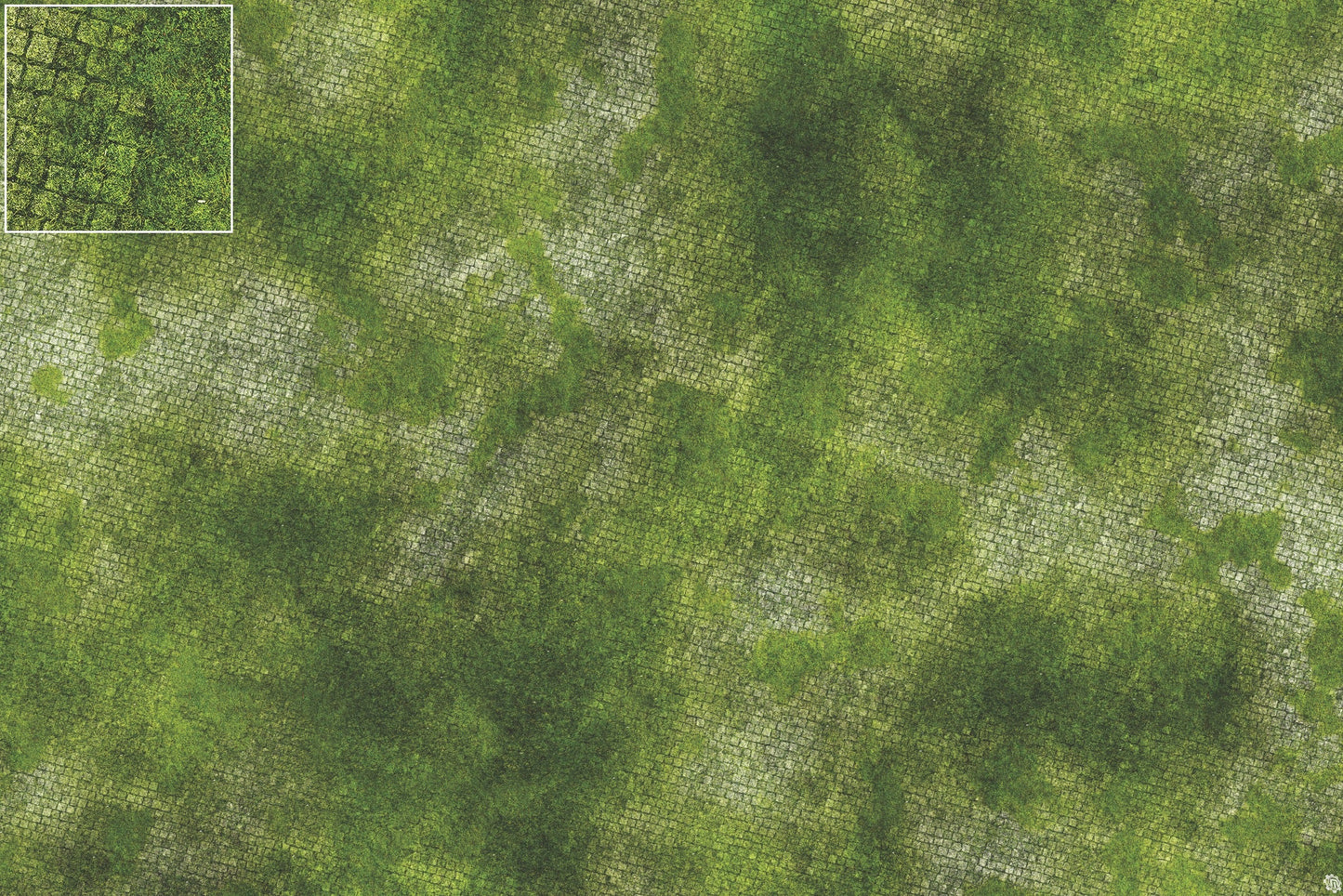 Mats by Mars: Overgrown Cobbles Tabletop Wargaming Play Mat
