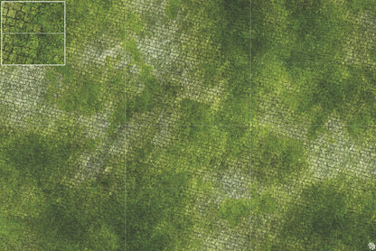 Mats by Mars: Overgrown Cobbles Tabletop Wargaming Play Mat