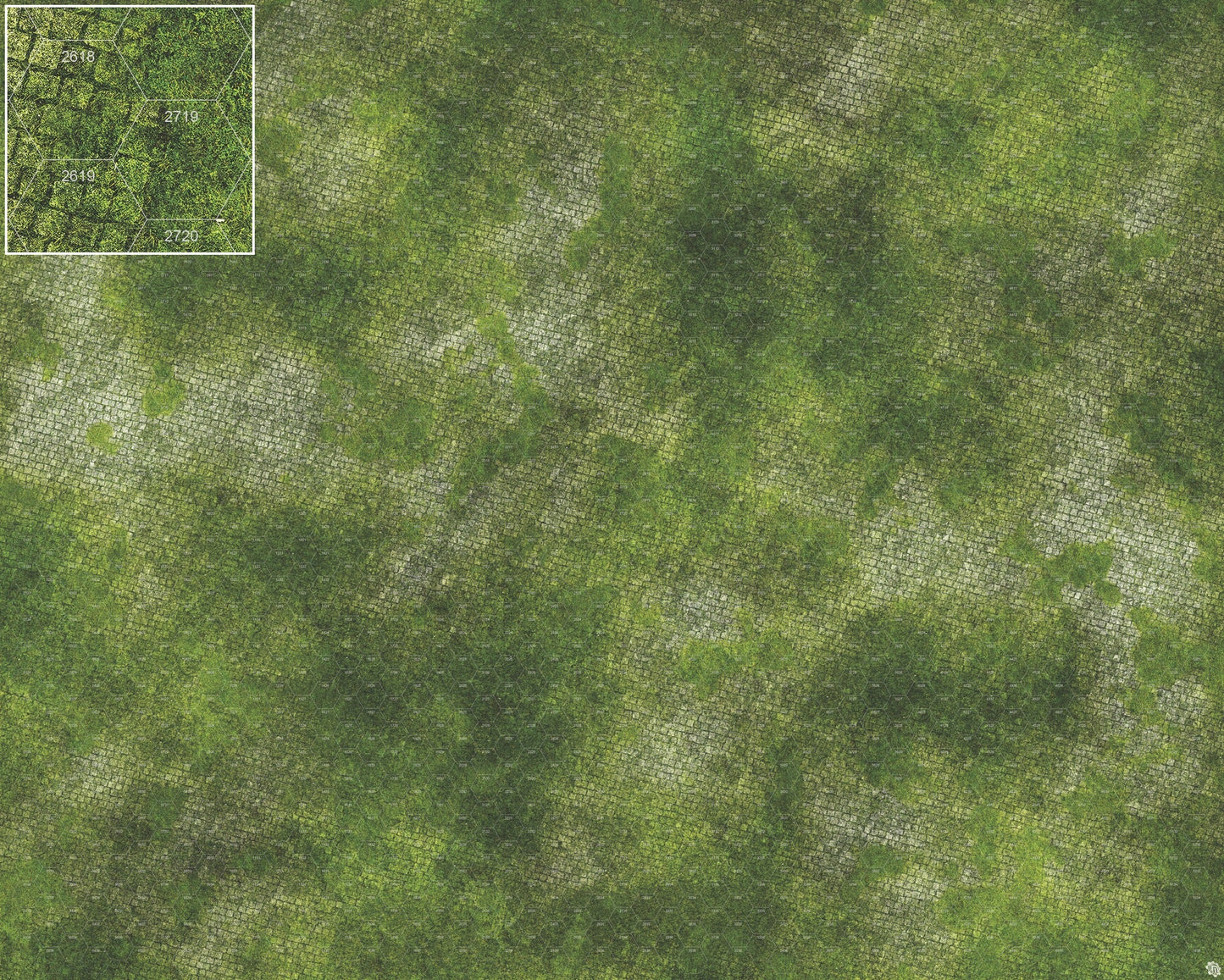 Mats by Mars: Overgrown Cobbles Tabletop Wargaming Play Mat