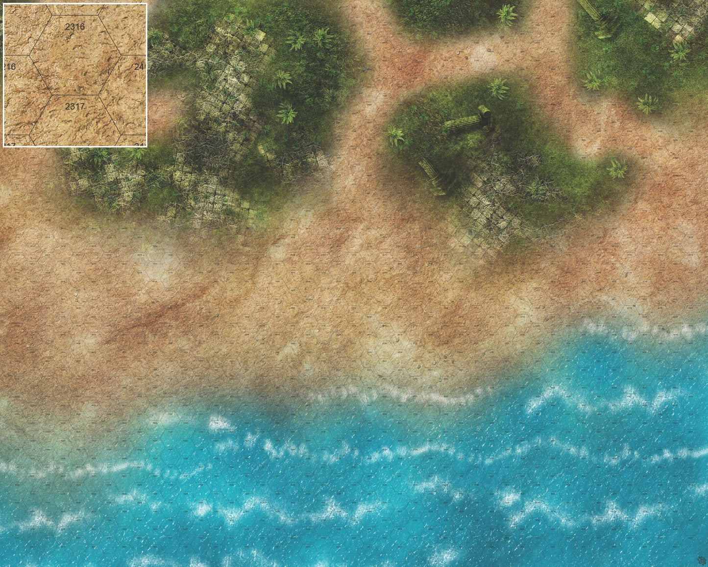 Mats by Mars: Jungle Treasure Tabletop Wargaming Play Mat
