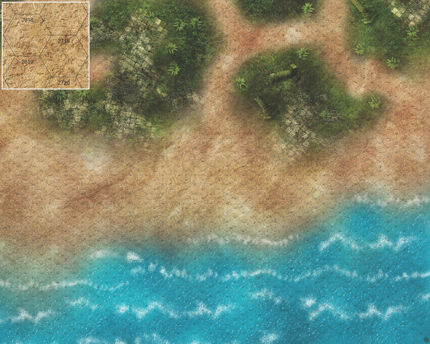 Mats by Mars: Jungle Treasure Tabletop Wargaming Play Mat