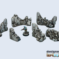 MCAT00064 Destroyed Concrete Wall Terrain Micro Art Studios