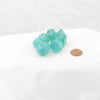 Turquoise Stardust Resin Dice Set - 16mm D&D Dice with Silver Numbers