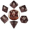 MET4203 Black Ethereal Resin Dice White Numbers 10mm (3/8in) 7-Dice Set