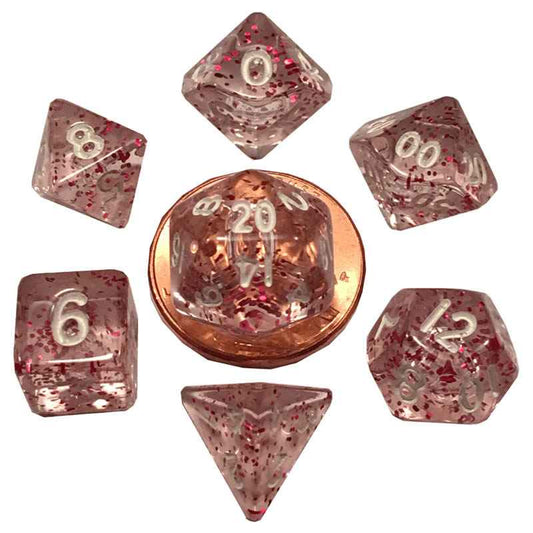 MET4208 Light Purple Ethereal Resin Dice White Numbers 10mm 7-Dice Set