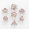 MET4208 Light Purple Ethereal Resin Dice White Numbers 10mm 7-Dice Set