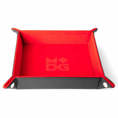 Red Velvet Folding Dice Tray 10 x 10 inch Metallic Dice Games