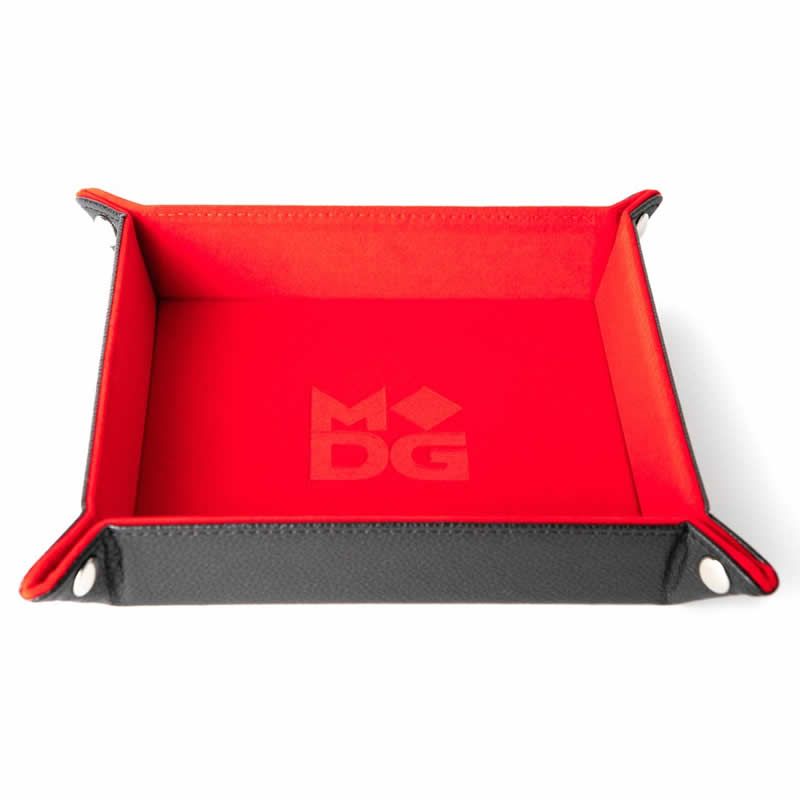 Red Velvet Folding Dice Tray 10 x 10 inch Metallic Dice Games