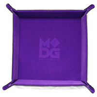 Purple Velvet Folding Dice Tray 10in x 10in Metallic Dice Games
